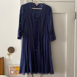 Rebecca Taylor Deep Violet/Blue Lace Dress Size 10